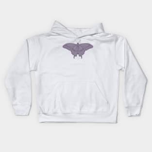 Black Swallowtail Butterfly in Purple Kids Hoodie